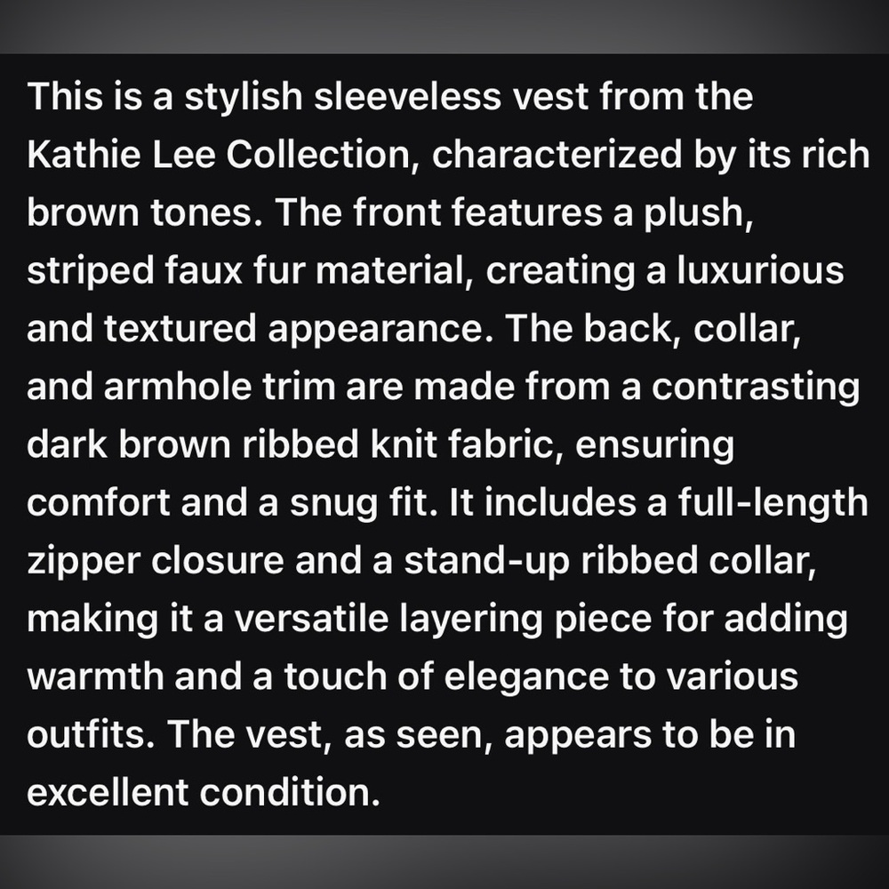 Kathie Lee Collection Faux Fur Vest - Picture 9 of 12